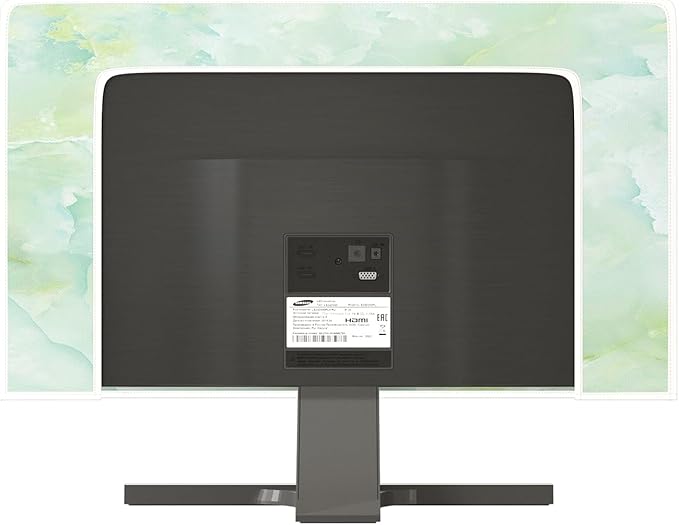 Baocicco Sage Green Marble Waterproof 26, 27, 28 Inch Anti-Static Dustproof LCD/LED/HD Abstract Creative Desige Monitor Accessories Laptop TV LCD Screen Texture Monitor Decoration for Tablet