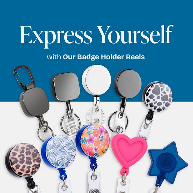 Will Well ID Badge Holder Reel with Clip and Keyring - Heavy-Duty All-Metal Casing with 27.5" UHMWPE Fiber Pull Cord for Durability and Easy Access, Holds up to 8 Keys - 2-Pack, Round, Glossy Silver