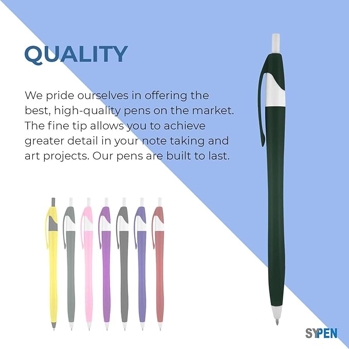 SyPen Personalized Pens With your Custom Logo or Text-1000 Pack Bulk-for Businesses, Parties, and Events, Custom Printed Slim Ballpoint Click Pens, Pink Barrel Color, Black Ink