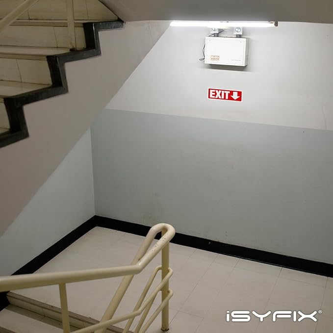 iSYFIX Exit Signs 6 Pack 12x4 Inch with Directional Down Arrows - Rust Free Aluminum, Laminated for UV, Weather, Scratch Resistance - Ideal for Offices, Schools, Theaters, Restaurants