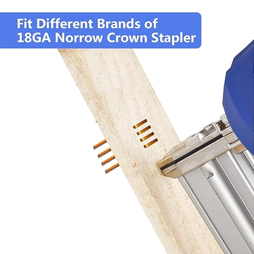 SimCos 18 Gauge 1/4" Narrow Crown Staples, Galvanized Upholstery Staples for 18 GA Pneumatic or Electric Stapler or Staple Gun (1/2"-1800 PCS)
