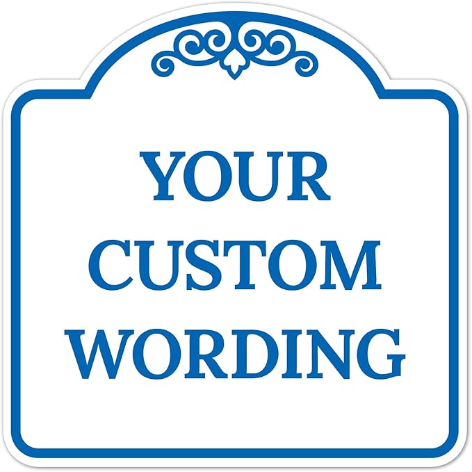Custom Decorative Sign, Personalized Metal Sign for Business, Driveway, Home, Airbnb, Office Door Plaque, White Background 24x24 Inches, ACM, Fade Resistant, Made in USA by Sigo Signs