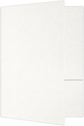 LUXPaper 9" x 12" Presentation Folders | Two Pocket | White Linen | 100lb. Cover | 100 Qty