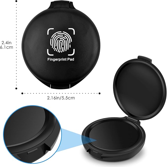 ERKOON Fingerprint Ink Pads, Thumbprint Ink Pad for Notary Supplies Identification Security ID Fingerprint Cards Law Enforcement Fingerprint (Black-1 Pack)