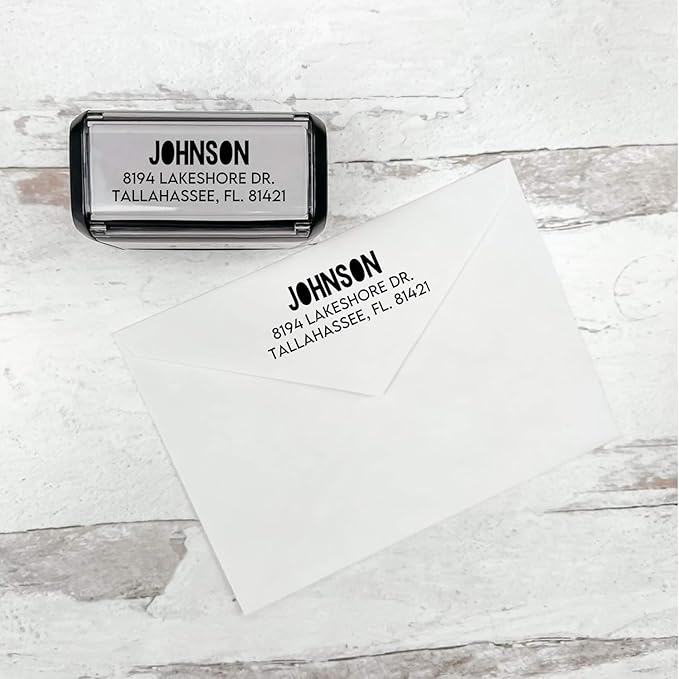 Self Inking Modern Address Stamps | Custom Return Address Stamper (Colorblock, Xtra Large)