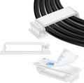 XHF 50 PCS Self Adhesive Cable Clips(L) White,Wire Clips Cable Management Wire Organizer Cord Holder for Under Desk, Car, Wall, TV PC Ethernet Cable