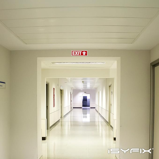 iSYFIX Exit Signs 2 Pack 12x4 Inch with Directional Up Arrows - Rust Free Aluminum, Laminated for UV, Weather, Scratch Resistance - Ideal for Offices, Schools, Theaters, Restaurants