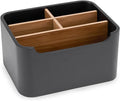 SZYRL Stylish Desk Organizer and Remote Control Holder in Black - Keep Your Workspace Tidy and Organized, Multi-Purpose Storage for Office Desktop Coffee Table Bedside Nightstand
