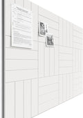 Bumusty Large Cork Board Alternative-47 x35 Felt Bulletin Board Tiles, with 30 Pushpins, 70 Adhesive Tabs, 12-Pack Slat Wall Paneling, Cork Boards for Office Push Pin Board Felt Board-Milky White