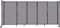 Versare Straightwall Sliding Portable Wall Partition | Freestanding Office Dividers | Locking Wheels | Temporary Room Separator | 11'3'' Wide x 5' Tall Cloud Gray Fabric Panels