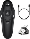 Presentation Clicker, Rechargeable Pointer, 2-in-1 USB Type C Powerpoint Clicker, Clicker for Powerpoint Presentations Slide Advancer, Presentation Clicker Wireless Presenter Remote Clicker