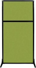 Versare Workstation Partition | Portable Wall Divider | Modern Office Cubicle | Free Standing Privacy Screen | Flexible Work Space | 33" x 70" Lime Green Fabric Panels