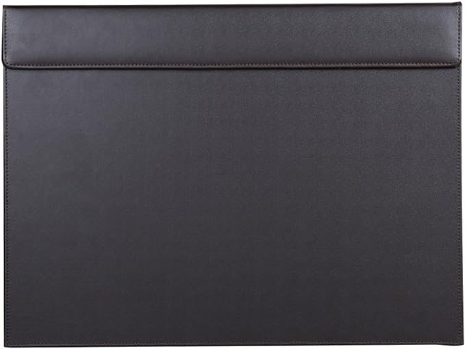 KINGFOM 18''x14'' Large Rectangle A3 Desk Writing & Drawing Desk Pad &Board Table Protector Mat with Paper Clip on Top Brown