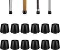 VOCOMO 1/2" Round Rubber Chair Leg Tips Caps, 8 Pack Extra Small Chair Leg Floor Protectors Small Furniture Legs Caps Non Slip Reduce Noise for Hardwood Floors (Black, Fit: 12mm to 13mm)