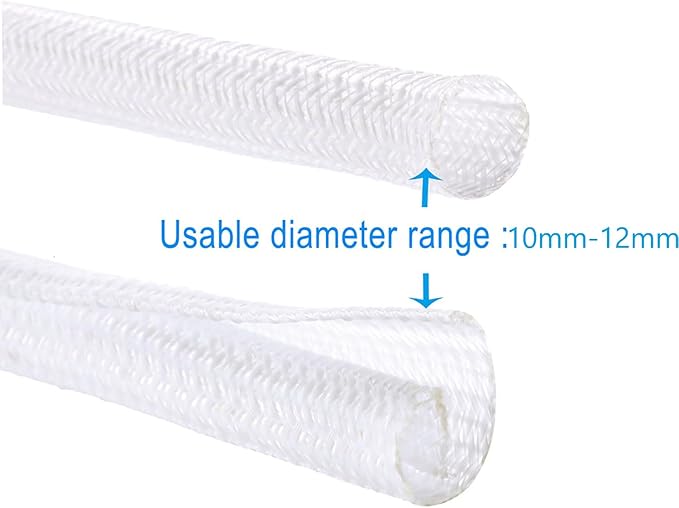 QCSIW 25ft – 3/8 inch White Split Wire Loom Tubing Cord Protector Cable Sleeve – Pet Cord Protector for Cat Chewing, for USB Power Cords Audio Video Wires