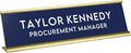 Custom Engraved Desk Plate | Personalized with your Name and Title | Perfect Decor for Office, Business, or Home | Multiple Font and Color Options | 2x8" or 2x10" (Dark Blue w/White Letters, 2x10")