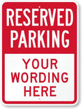 SmartSign 24 x 18 inch Custom “Reserved Parking” Metal Sign - Add Text, 80 mil Aluminum, 3M Laminated Engineer Grade Reflective Material, Red and White, Made in USA