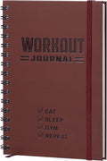 Nextnoid Hardcover Fitness Journal Workout Planner for Men & Women - A5 Sturdy Workout Log Book to Track Gym & Home Workouts - Burgundy
