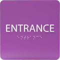 ADA CENTRAL SIGNS - 6" X6" Entrance Sign - ADA Compliant Tactile Graphics Grade 2 Braille Text Acrylic Wall Sign - Entry, Way in, Access Signs for Office, Hotel, Schools, Apartment, and Restaurants