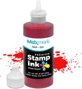 MaxMark Premium Refill Ink with Control Tip Bottle for Self-Inking Stamps, Red Color - 2 oz.