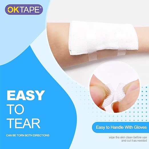 OK TAPE OKPore Transparent Medical Tape (Pack of 4) - First Aid Surgical Tape Hypoallergenic and Breathable for Wound Dressing Care, Latex Free, 3in x 10yds