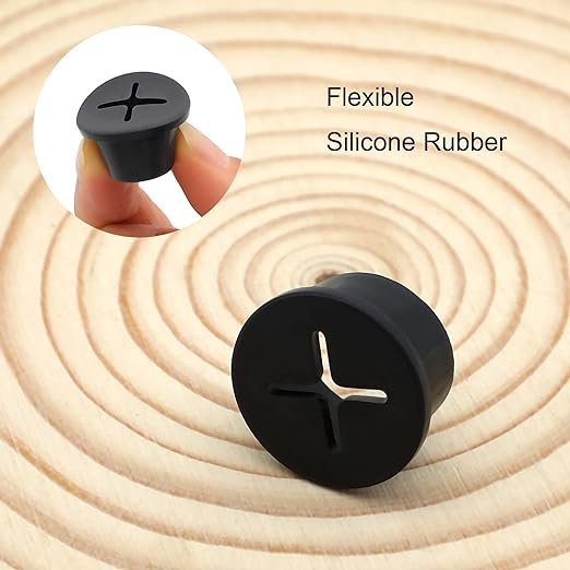 Desk Grommet, 3/4 Inch Flexible Rubber Grommets, Silicone Cable Cord Grommet Wire Hole Cover for Desk, Table and Other Furnitures(12Pack)