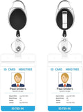 2 Pack ID Badge Holder,Badge Holder Retractable Clip with Carabiner Reel Clip and Key Ring for Men and Women