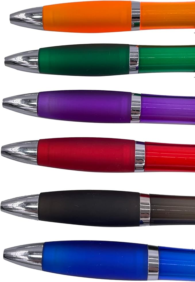 HEYZARDA Personalized Pens with Name Custom Text Logo Retractable Customized Ballpoint Pens for Church Office Business 100 Pcs, Orange