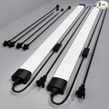 Modlicht Plug in Ceiling Light 4FT 2PCS, Linkable LED Garage Ceiling Light Fixtures 5000K, Bright Lightweight Overhead Light with Cord for Workbench Basement Kitchen Bedroom Factory, Black, 36W
