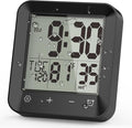 Wisoee Waterproof Shower Clock Timer, Bathroom Clock with Countdown, Touch Screen, Indoor Temperature, Suction Cup, LCD Digital Wall Clock for Bath, Kitchen