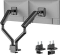 monTEK Dual Monitor Arm, Mechanical Spring Monitor Arm for 17-35" Screens, Adjustable Monitor Desk Mount Each Holds up to 24.2 lbs with C Clamp/Grommet Desk Mount, VESA 75/100mm, MA1011BK-D