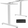 VIVO Dual Motor Electric Sit Stand Desk Frame, 220 lbs Capacity, Memory Controller Height Adjustment, Frame Only, White, DESK-E-200W