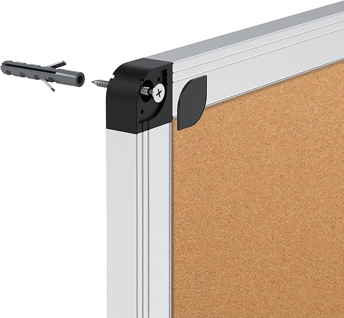 VIZ-PRO 72" x 48" Large Cork Bulletin Board, Foldable & Wall-Mounted Notice Pin Board with Silver Aluminum Frame, for School Home Office - 6' x 4' Corkboard