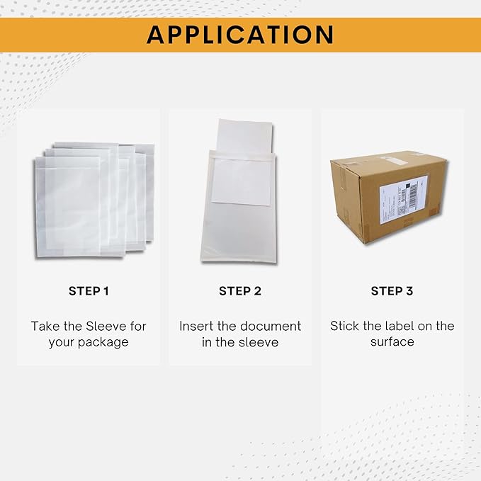 500 Pack 7"x10" Shipping Label Sleeves – Clear Self-Adhesive Packing Slip Pouches, Waterproof Packing List Envelopes – Ideal for Shipping Documents, Mailing Labels, Invoices & Packing Slips