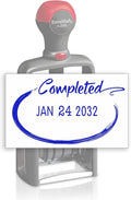 Heavy Duty Style Office Date Stamp with Completed - Self Inking Dater - Style C - Blue Ink Color