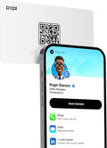 Popl Smart NFC Business Card - Sleek Modern Digital Business Card w/Instant App-Free Sharing - Customizable NFC Cards Compatible w/iPhone & Android (White)