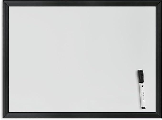 U Brands Magnetic Dry Erase Board White Board, 24" x 18" Inches, Black Wood Frame (307U00-01)