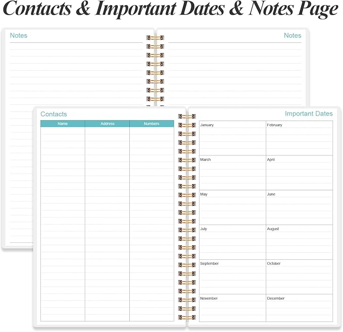 2026-2027 Planner - 18 Months Weekly & Monthly Planner from January 2026 - June 2027, Spiral Planners 2026-2027 with Elastic Closure, Inner Pocket, Medium 5.8" x 8.3", Rose Leaf