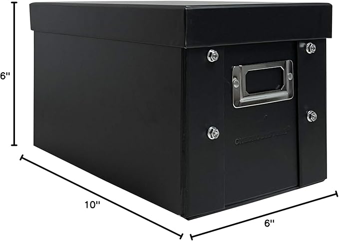 CheckOutStore Black Stamp & Die Craft Scrapbook Storage Pocket Box - 10 x 6 x 6 (Pack of 10)