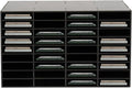 36 Slots Mail Sorters for Office, PVC Literature Organizer with Removable Shelves, Door-Less Mail Center Paper Storage Cabinet for Files Magazines Documents, 9.3 * 2.4in Each Slot (36 Slots - Black)