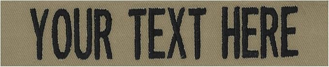 Custom Uniform Name Tapes Solid Colors. Coyote Tan Fabric, 5 Inch Hook Fastener (Uniform Ready Fastener)