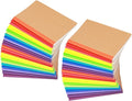 Zegrox A5 Blank Notebook Bulk,48 pack Kraft Cover Blank Sketch Book Pad Travel Journals with Pastel Color Spine for Students Office, 60 Pages, 8.3”x 5.5”