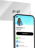 Popl Smart NFC Business Card - Sleek Modern Digital Business Card w/Instant App-Free Sharing - Customizable NFC Cards Compatible w/iPhone & Android (Silver)