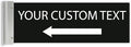 ALPHA DOG SIGNS Custom Projecting Hallway Sign, 4"x12" Double-Sided Business Plaque Left Arrow, Personalized Indoor Outdoor Wayfinding, Easy Install, Durable, Made in USA (Black)