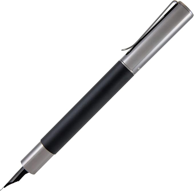 Monteverde USA Ritma Fountain Pen in Black – Fine Nib Smooth JoWo Stainless Steel Refillable Ink Cartridge/Converter – Ideal for Everyday Writing & Journaling