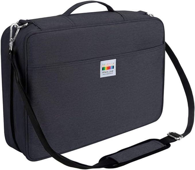 YOUSHARES Big Capacity Colored Pencil Case - 480 Slots large Pen Case Organizer with Multilayer Holder for Prismacolor Colored Pencils & Gel Pen (Black)