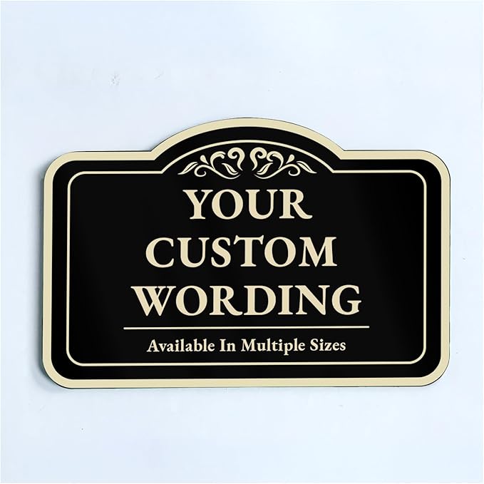 Personalized Custom Decorative Outdoor Metal Signs, Aluminum, Black Charcoal, 18x12 Inches, Waterproof, Made in USA