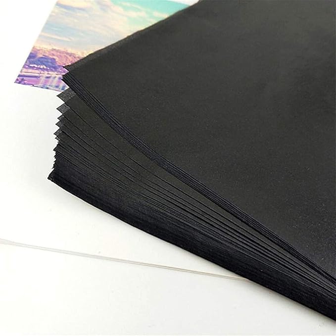 TINA Single Side Black Carbon Copy Paper For Typing And Writing Box of 100 Sheets F4 Size (8.25" X 13")