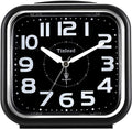 Tinload 5.5" Large Analog Alarm Clock Silent Non Ticking, Gentle Wake, Beep Sounds, Increasing Volume, Battery Operated Snooze and Manual Light, Easy Set, Black (Best for Elder)