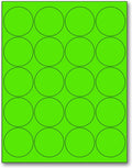 NextDayLabels - 8-1/2 x 11 Neon Color High Light Fluorescent Labels for Laser & Inkjet Printer (Green Fluorescent, 2" Round - 20 Per Page | 2000 Labels)